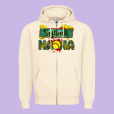 Softball Nana With Leopard Zipper Hoodie Designed By Zillion Design Studio
