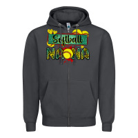 Smoke softball nana with leopard Zipper Hoodie - Zillion Design Studio
