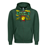 Sports Green softball nana with leopard Zipper Hoodie - Zillion Design Studio