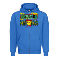True Royal softball nana with leopard Zipper Hoodie - Zillion Design Studio