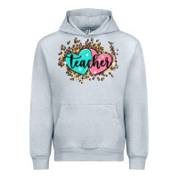 Heather Grey heart teacher Urban Hoodie - MaliasSmallBusiness