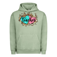 Pigment Oil Green heart teacher Urban Hoodie - MaliasSmallBusiness
