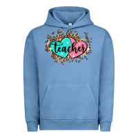 Pigment Pebble Blue heart teacher Urban Hoodie - MaliasSmallBusiness