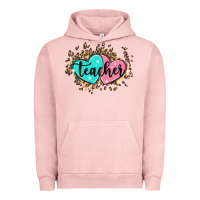 Pigment Salmon heart teacher Urban Hoodie - MaliasSmallBusiness