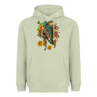 Matcha indian headdress with pattern and sunflowers Heavyweight Hoodie - HRA Design Shop