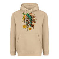 Mushroom indian headdress with pattern and sunflowers Heavyweight Hoodie - HRA Design Shop