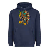 Navy indian headdress with pattern and sunflowers Heavyweight Hoodie - HRA Design Shop