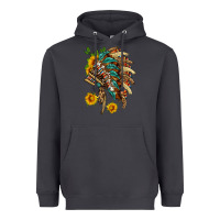 Smoke indian headdress with pattern and sunflowers Heavyweight Hoodie - HRA Design Shop
