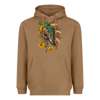 Toasted Coconut indian headdress with pattern and sunflowers Heavyweight Hoodie - HRA Design Shop