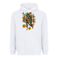 White indian headdress with pattern and sunflowers Heavyweight Hoodie - HRA Design Shop