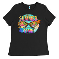 Black summer time sunset glasses Ladies Tee - BarkalooDesign