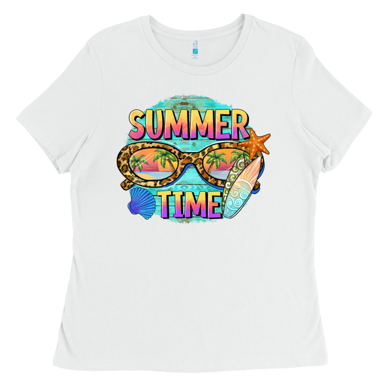 Summer Time Sunset Glasses Ladies Tee by BarkalooDesign | Teevron