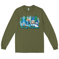 Army Green merry christmas snowman gnomes Long Sleeve Tee - Zillion Design Studio