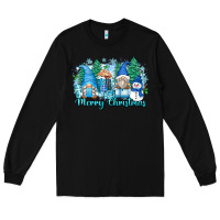 Black merry christmas snowman gnomes Long Sleeve Tee - Zillion Design Studio