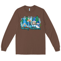 Chestnut merry christmas snowman gnomes Long Sleeve Tee - Zillion Design Studio