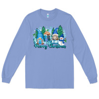Colony Blue merry christmas snowman gnomes Long Sleeve Tee - Zillion Design Studio