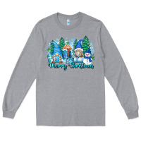 Heather Grey merry christmas snowman gnomes Long Sleeve Tee - Zillion Design Studio