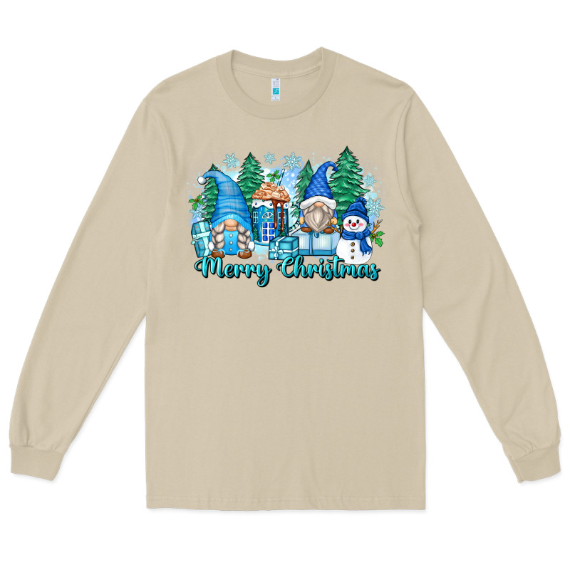 Merry Christmas Snowman Gnomes Long Sleeve Tee by Zillion Design Studio | Teevron