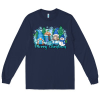 Navy merry christmas snowman gnomes Long Sleeve Tee - Zillion Design Studio