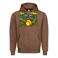 Chestnut softball mom with leopard Zipper Hoodie - Zillion Design Studio