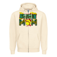 Sandshell softball mom with leopard Zipper Hoodie - Zillion Design Studio