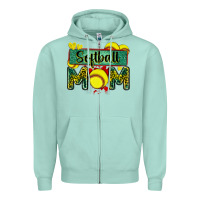 Softball Mom With Leopard Zipper Hoodie | Teevron