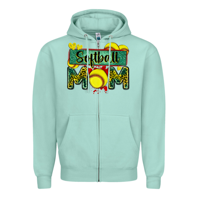 Softball Mom With Leopard Zipper Hoodie by Zillion Design Studio | Teevron