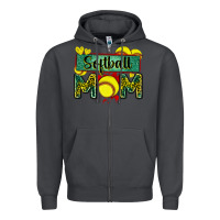 Smoke softball mom with leopard Zipper Hoodie - Zillion Design Studio