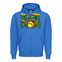 True Royal softball mom with leopard Zipper Hoodie - Zillion Design Studio