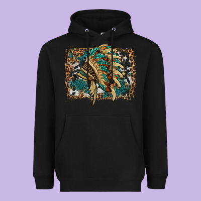 Indian Headdress With Background Heavyweight Hoodie Designed By Hra Design Shop