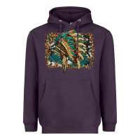 Plum indian headdress with background Heavyweight Hoodie - HRA Design Shop