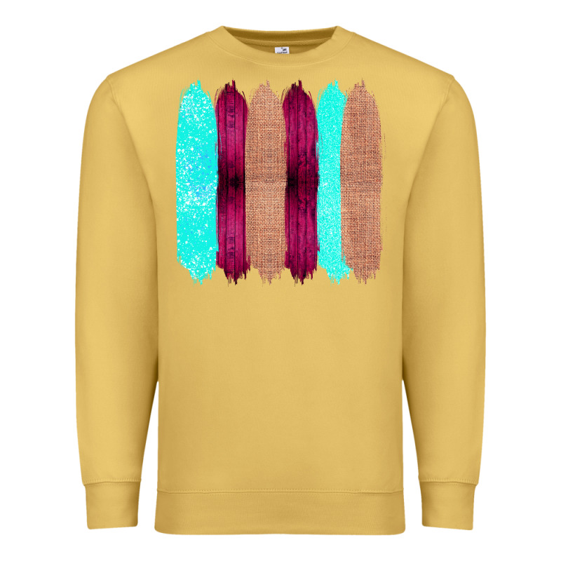 Colored Farm Life Purple Wood Jute Cyan Glitter Brush Strokes Premium Sweatshirt by Bettercallsaul | Teevron