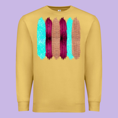 Colored Farm Life Purple Wood Jute Cyan Glitter Brush Strokes Premium Sweatshirt Designed By Bettercallsaul