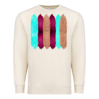 Sandshell Colored Farm Life Purple Wood Jute Cyan Glitter Brush Strokes Premium Sweatshirt - Bettercallsaul