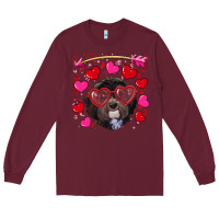 Burgundy Valentine's day havanese dog Long Sleeve Tee - RanaPortraitStore