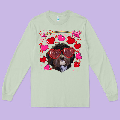 Long Sleeve Tee Valentine's day havanese dog
