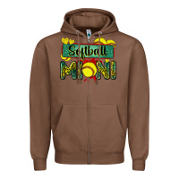 Chestnut softball mini with leopard Zipper Hoodie - Zillion Design Studio