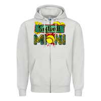 Dove Grey softball mini with leopard Zipper Hoodie - Zillion Design Studio
