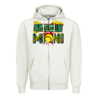 Oatmeal Heather softball mini with leopard Zipper Hoodie - Zillion Design Studio