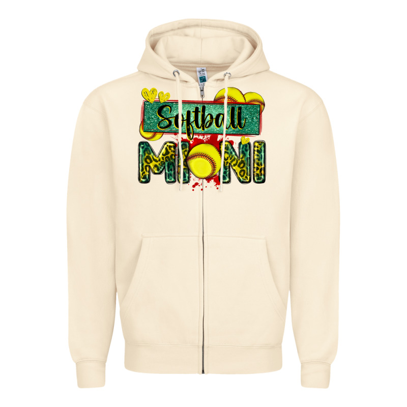Softball Mini With Leopard Zipper Hoodie by Zillion Design Studio | Teevron