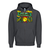 Smoke softball mini with leopard Zipper Hoodie - Zillion Design Studio