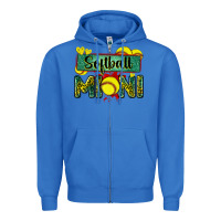 True Royal softball mini with leopard Zipper Hoodie - Zillion Design Studio