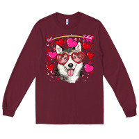 Burgundy Valentine's day husky Long Sleeve Tee - RanaPortraitStore