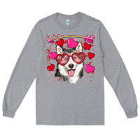 Heather Grey Valentine's day husky Long Sleeve Tee - RanaPortraitStore