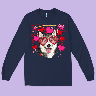 Long Sleeve Tee Valentine's day husky