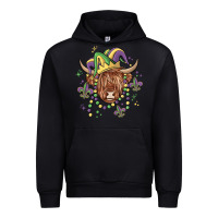 Black mardi gras cow Urban Hoodie - MaliasSmallBusiness