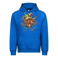 Cobalt mardi gras cow Urban Hoodie - MaliasSmallBusiness