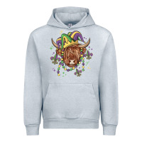 Heather Grey mardi gras cow Urban Hoodie - MaliasSmallBusiness