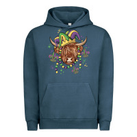Pigment Midnight Navy mardi gras cow Urban Hoodie - MaliasSmallBusiness