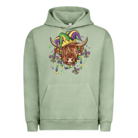 Pigment Oil Green mardi gras cow Urban Hoodie - MaliasSmallBusiness
